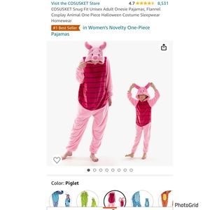 Piglet costume/pajamas 2-3T